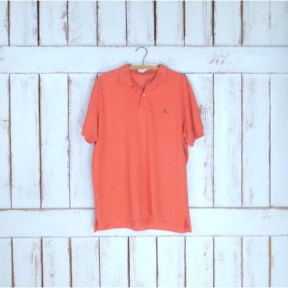 90s Eddie Bauer peach cotton polo shirt - Picture 1 of 6